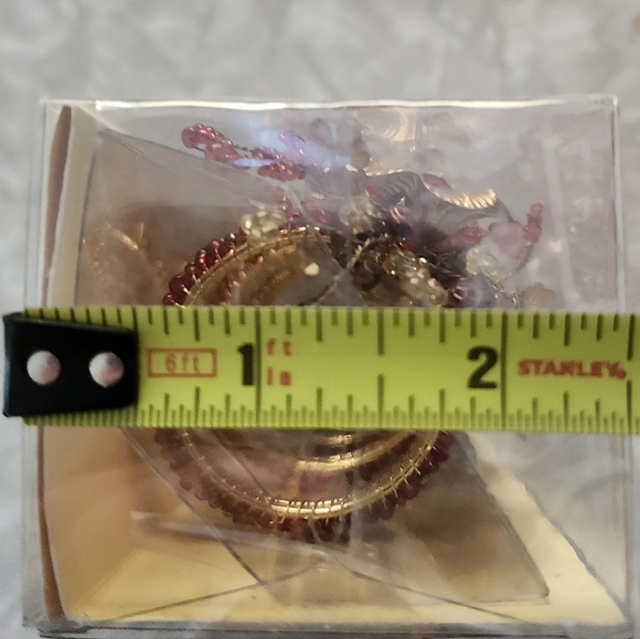 Pier 1 Imports Brown Flower Napkin Rings 4 New - Picture 5 of 5